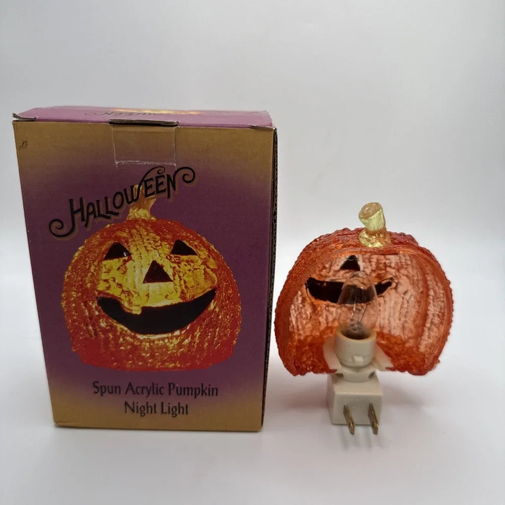 Halloween Spun Acrylic Pumpkin Jack O'Lantern 4